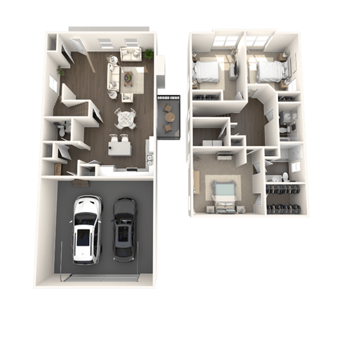 3 bedroom 2.5 bathroom townhome floor plan Aspen Lakes Estates in Holt, MI